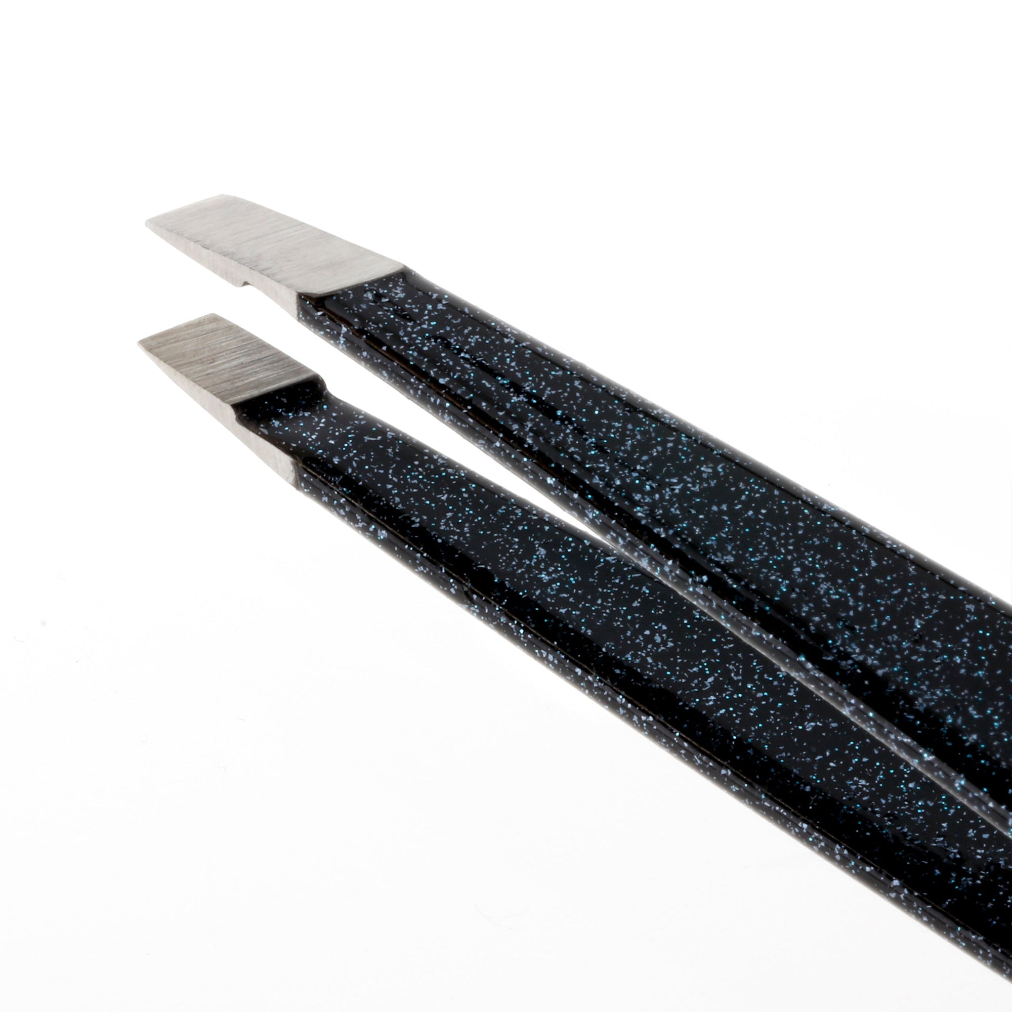 Stainless steel Tip of Dusted Onyx Slant Tweezer