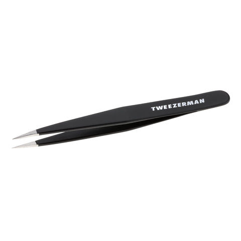 Midnight Sky Point Tweezer, black color finish with stainless steel tips
