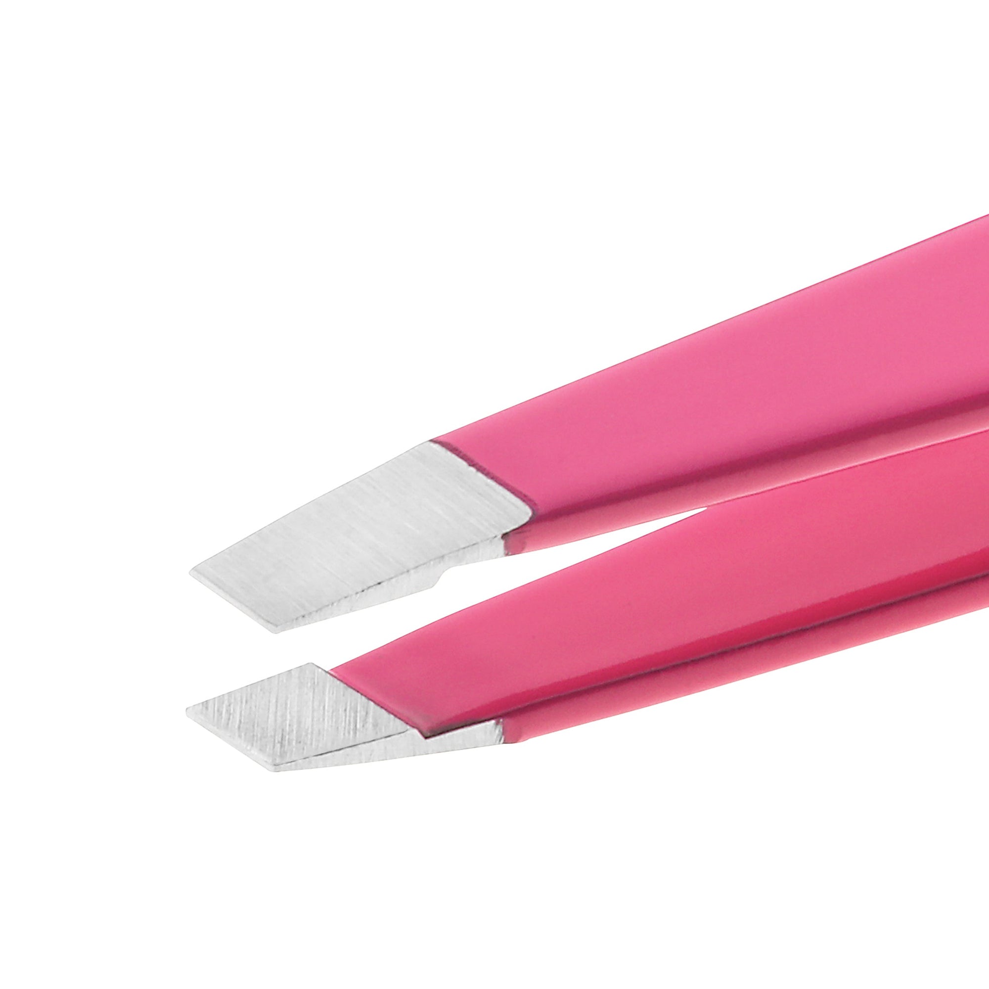 Pointes inclinées en acier inoxydable de la pince à épiler inclinée rose